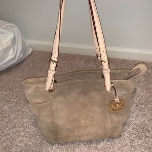 Michael Kors Suede Tote Shoulder Bag